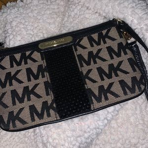 Michael Kors Black and Gold wristlet